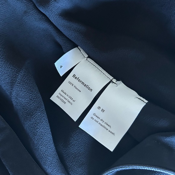 Reformation Butterfly Smooth Georgette Lined Black Dress 4 Wedding MINT $298 - Picture 7 of 14